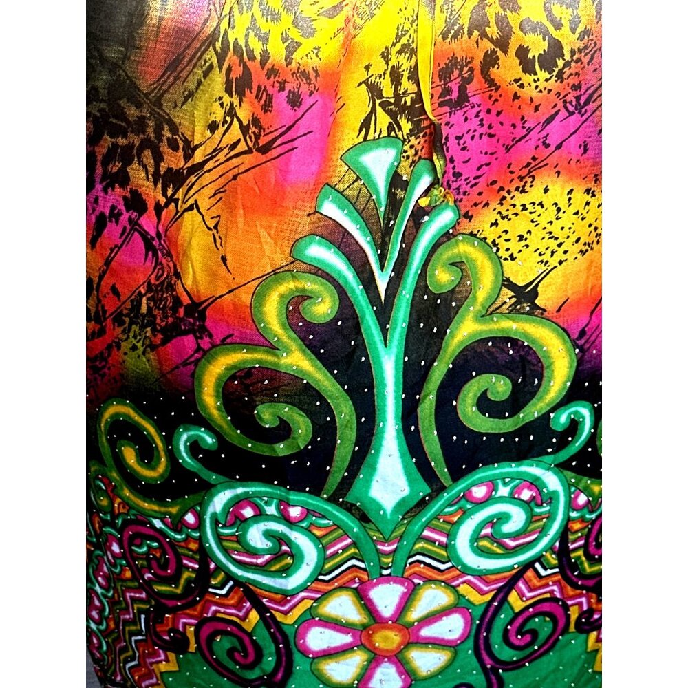 True Rock Free Size Multicolor Kaftan Boho Luxe Festival Wear Resortwear Chic - Picture 7 of 9
